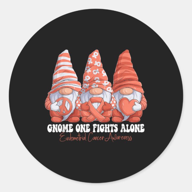 Pegatina Redonda Mes de Concienciación sobre el Cáncer Endometrial  (Anverso)