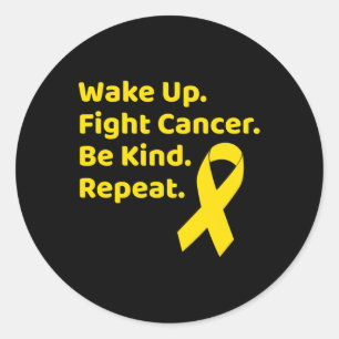 Pegatina Redonda Mes De Concienciación Sobre El Cáncer Infantil En
