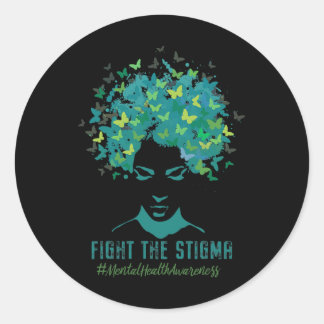 Pegatina Redonda Mes De Concienciación Sobre La Salud Mental Lucha 