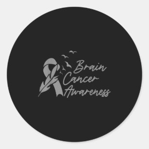 Pegatina Redonda Mes de concientización sobre el cáncer cerebral pu