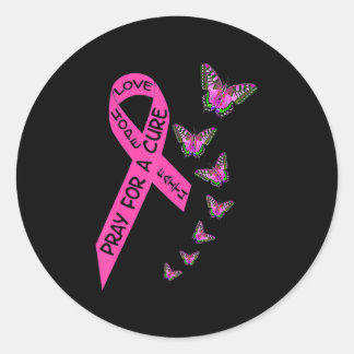 Pegatina Redonda Mes de concientización sobre el cáncer de mama Muj