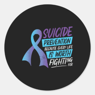 Pegatina Redonda Mes de concientización sobre prevención del suicid