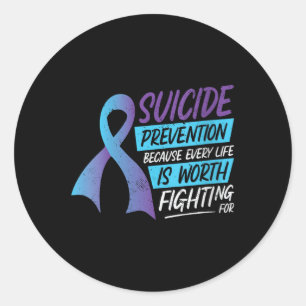 Pegatina Redonda Mes de concientización sobre prevención del suicid