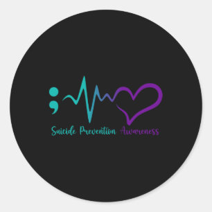 Pegatina Redonda Mes de concientización sobre prevención del suicid