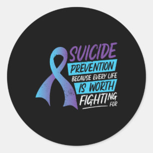 Pegatina Redonda Mes de concientización sobre prevención del suicid