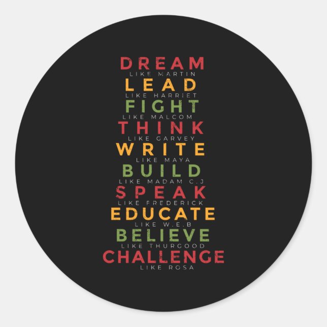 Pegatina Redonda Mes de historia negra (Anverso)