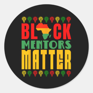 Pegatina Redonda Mes de historia negra de mentores negros para homb