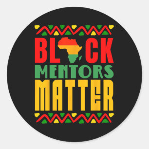 Pegatina Redonda Mes de historia negra de mentores negros para homb