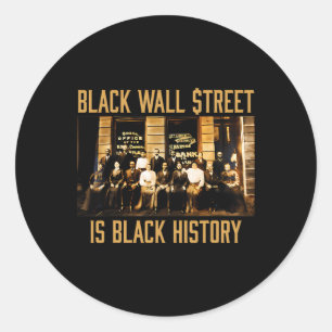 Pegatina Redonda Mes de historia negra gracioso Wall Street Amer af