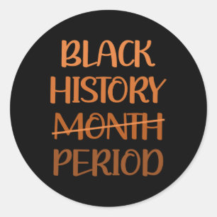Pegatina Redonda Mes de historia negra periodo mujeres afroamerican