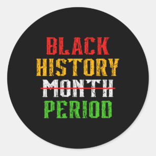 Pegatina Redonda Mes de historia negra periodo mujeres afroamerican