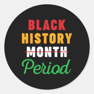 Pegatina Redonda Mes de historia negra periodo mujeres afroamerican