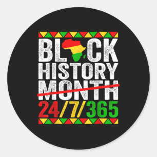 Pegatina Redonda Mes de historia negra Problemas de historia negra 