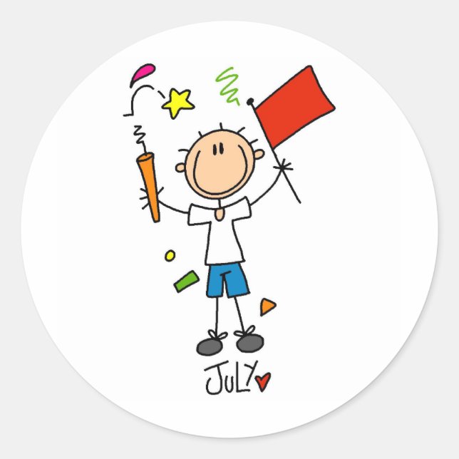 Pegatina Redonda Mes de julio (Anverso)