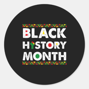 Pegatina Redonda Mes de la Historia Afroamericana Hombres Mujeres N