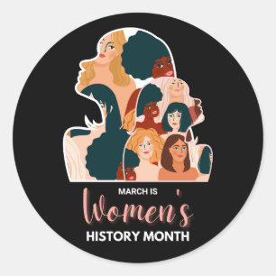 Pegatina Redonda Mes de la Historia de las Mujeres