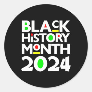 Pegatina Redonda Mes de la Historia Negra 2025 Melanin Gir del Orgu