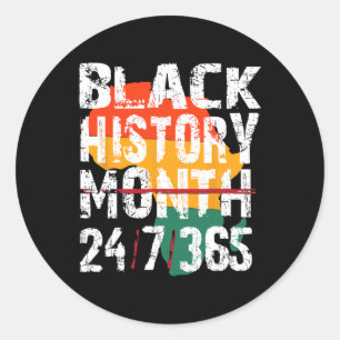 Pegatina Redonda Mes de la historia negra 247365 Camisa África para