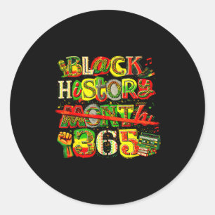 Pegatina Redonda Mes de la historia negra 365 orgullo cultural retr