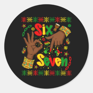 Pegatina Redonda Mes de la Historia Negra 67 Seis Siete Meme Africa
