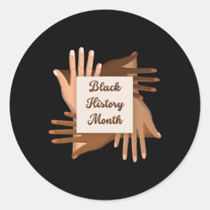 Pegatina Redonda Mes de la Historia Negra Afroamericano Para Hombre