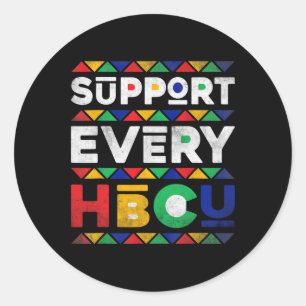 Pegatina Redonda Mes de la Historia Negra Apoya a Todos los Hbcu Hi