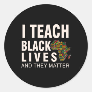Pegatina Redonda Mes De La Historia Negra Blm Enseño Vidas Negras Y