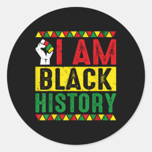 Pegatina Redonda Mes de la Historia Negra, Ce de Historia Africano-