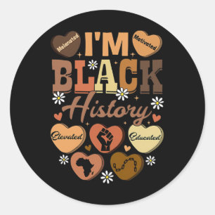 Pegatina Redonda Mes de la Historia Negra Celebración Afroamericana