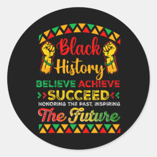 Pegatina Redonda Mes de la Historia Negra Cree Que África Logrará E