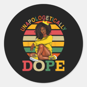 Pegatina Redonda Mes de la historia negra de la droga afroamericana