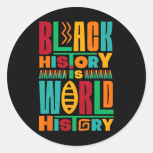 Pegatina Redonda Mes de la Historia Negra Derechos Afroamericanos 