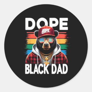 Pegatina Redonda Mes de la Historia Negra Droga Padre Negro Diverti