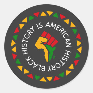 Pegatina Redonda Mes de la historia negra, historia afroamericana