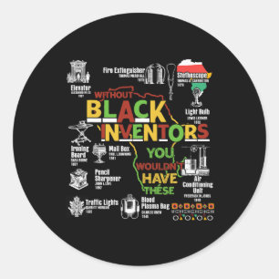 Pegatina Redonda Mes de la Historia Negra Hombres Afroamericanos
