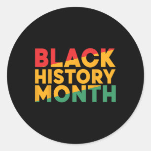 Pegatina Redonda Mes de la Historia Negra Hombres Orgullo Africano-