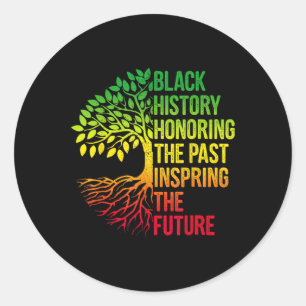 Pegatina Redonda Mes de la historia negra honrando el futuro inspir