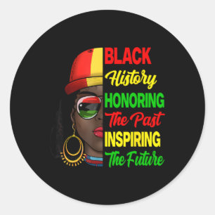 Pegatina Redonda Mes de la historia negra honrando el futuro inspir
