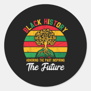 Pegatina Redonda Mes de la Historia Negra Honrando el Pasado Inspir
