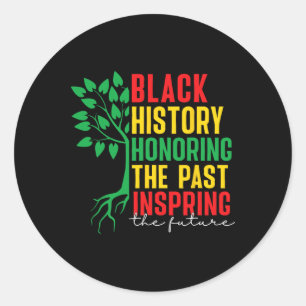 Pegatina Redonda Mes de la Historia Negra Honrando el Pasado Inspir