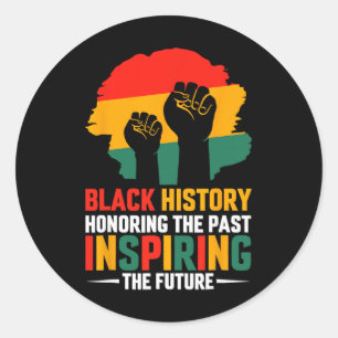 Pegatina Redonda Mes de la Historia Negra Honrando el Pasado Inspir