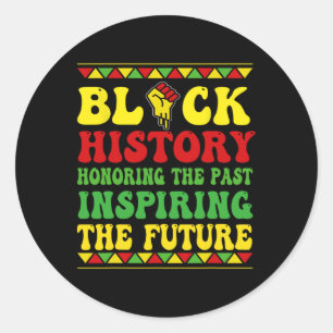 Pegatina Redonda Mes de la Historia Negra Honrando el Pasado Inspir