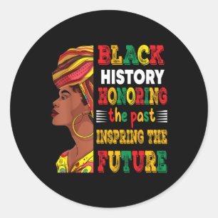 Pegatina Redonda Mes de la Historia Negra Honrando el Pasado Inspir