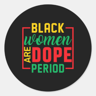 Pegatina Redonda Mes de la Historia Negra Las mujeres negras Melani