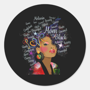 Pegatina Redonda Mes de la historia negra Melanin Mom Junetdecis