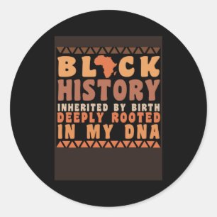 Pegatina Redonda Mes de la Historia Negra Melanina Heredada por Nac