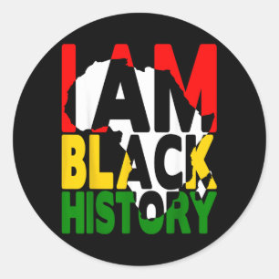 Pegatina Redonda Mes de la Historia Negra Orgullo Africano American