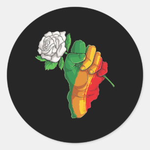 Pegatina Redonda Mes de la Historia Negra Orgullo Famoso Africano-E