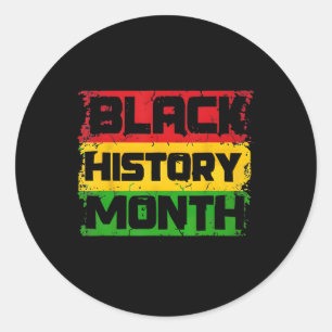 Pegatina Redonda Mes de la Historia Negra Orgulloso Soy Mes de la H