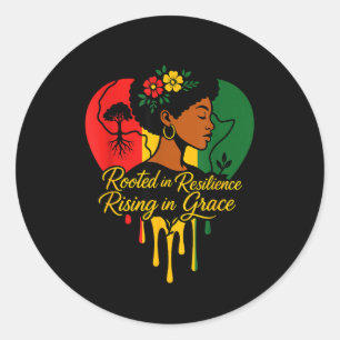 Pegatina Redonda Mes de la historia negra patrimonio afroamericano